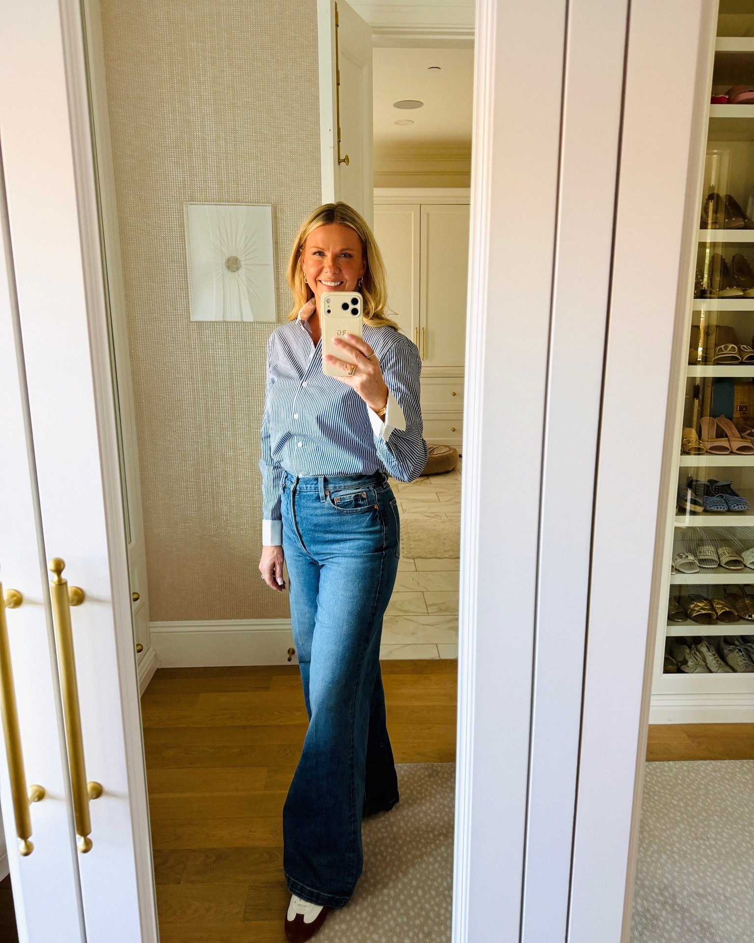 Loving these staples from the Nordstrom sale! Favorite jeans! High waisted and super flattering. Wearing my normal size. 

I’m dying over this blue striped top (wearing a medium) and these slip on sneakers are so so good!

#LTKSaleAlert #LTKootd #LTKSeasonal