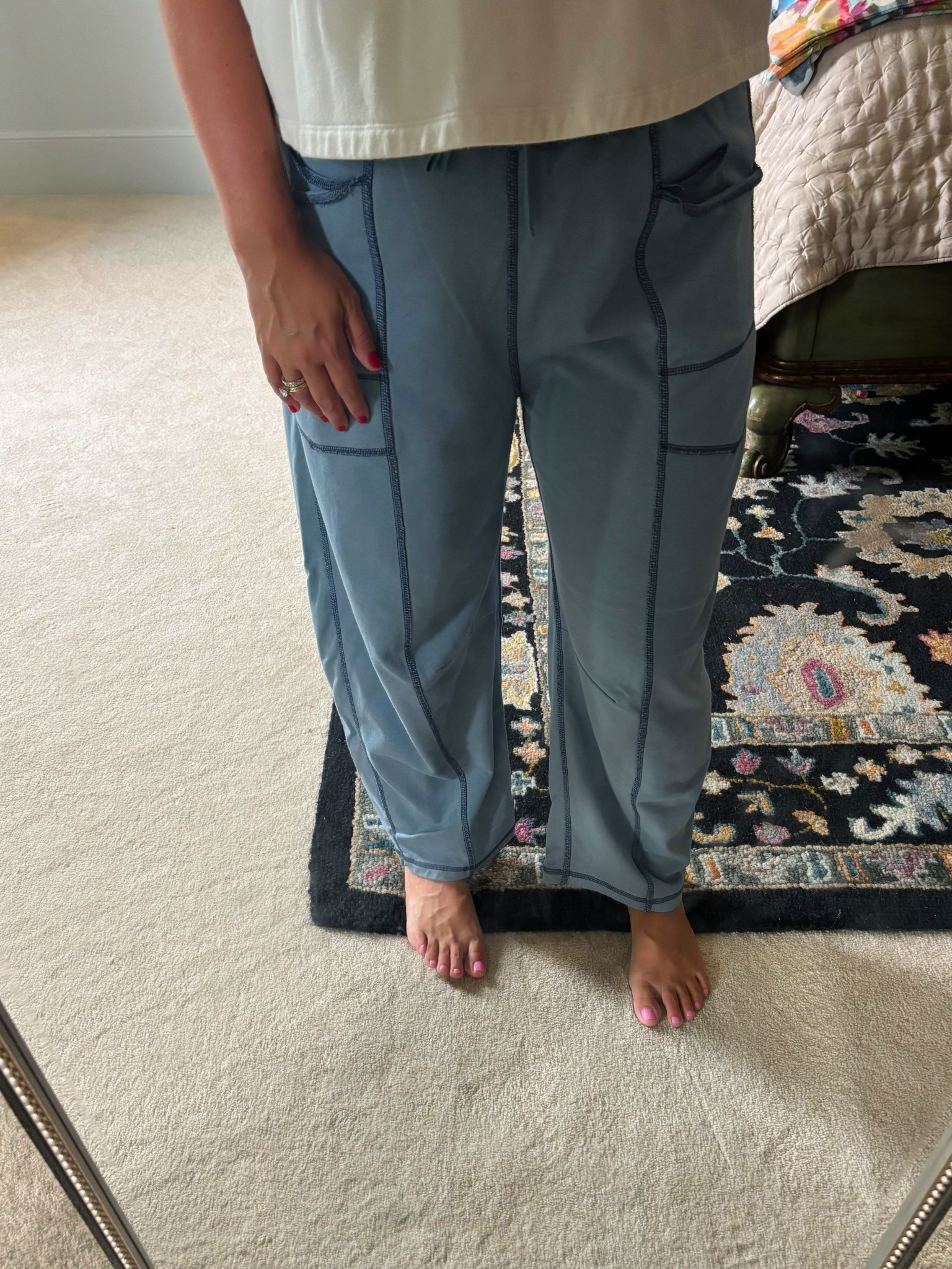 romanticizing our sick day on Labor Day weekend with my favorite barrel lounge pants!! Actually so flattering!

#LTKStyleTip #LTKItBag #LTKMidsize