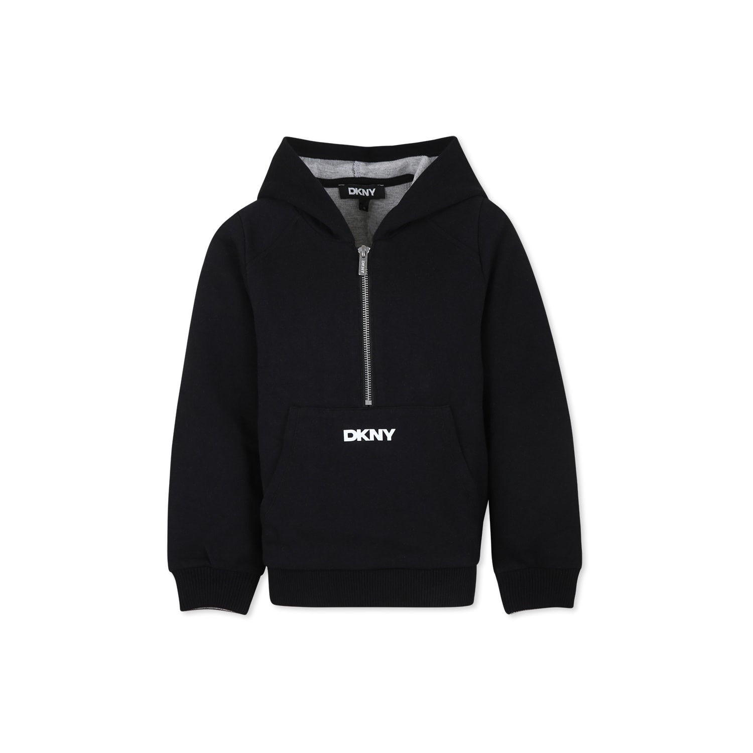 DKNY Black Hooded Sweatshirt For Kids | Italist.com US