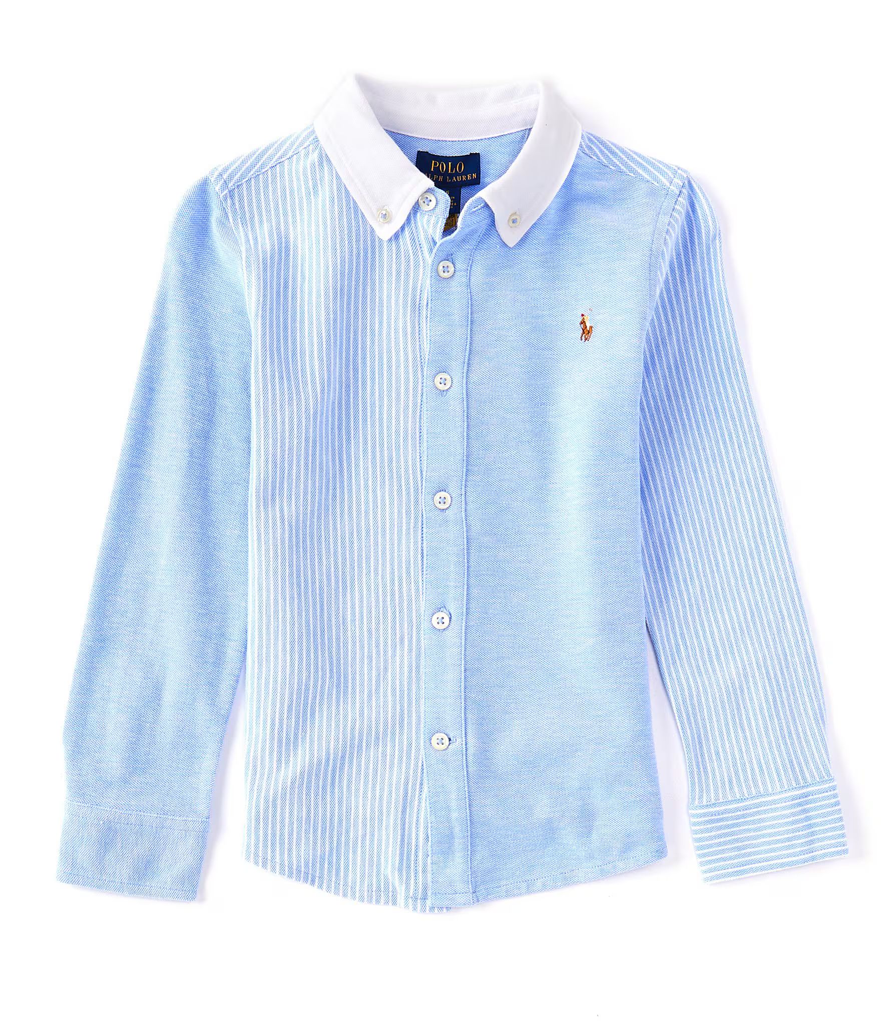 Little Boys 2T-7 Long Sleeve Knit Oxford Fun Shirt | Dillard's