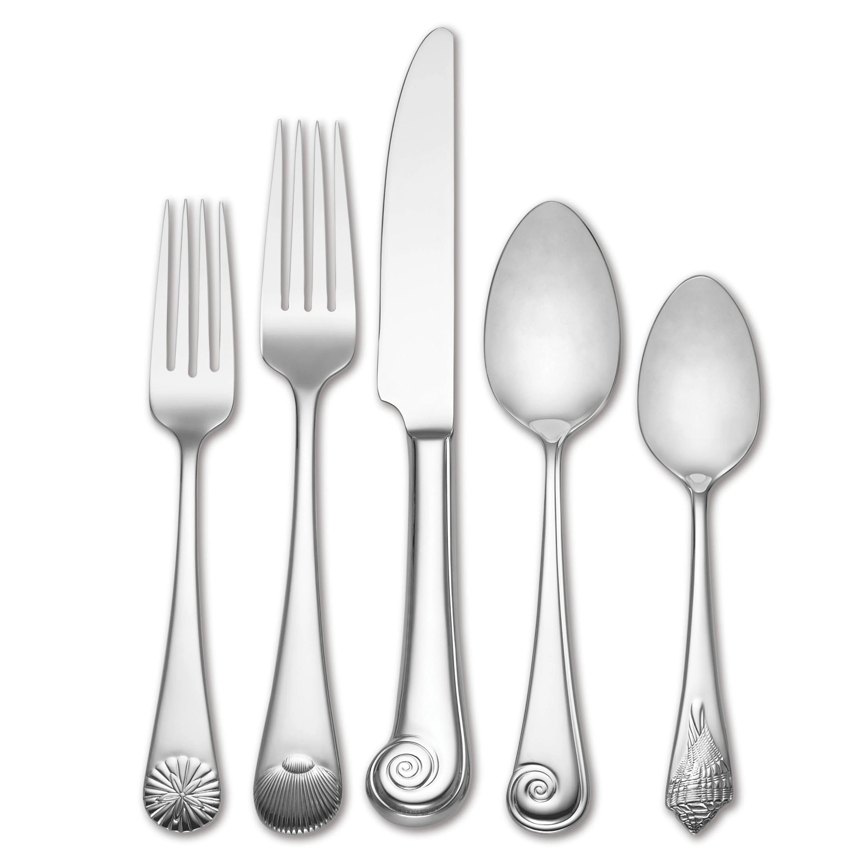 Sea Shells 5 - Piece Flatware Set, Service for 1 | Perigold