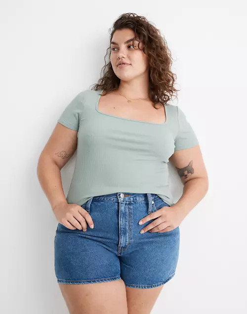 Ribbed Square-Neck Crop Top | Madewell