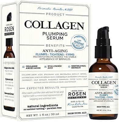 Collagen Plumping Serum with Retinol 1oz / 30ml, by Rosen Apothecary | Amazon (US)