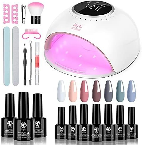 Joytii Gel Nail Polish Kit with UV Light, 82W UV Nail Lamp, Gel Nail Polish Set with No Wipe Glos... | Amazon (US)
