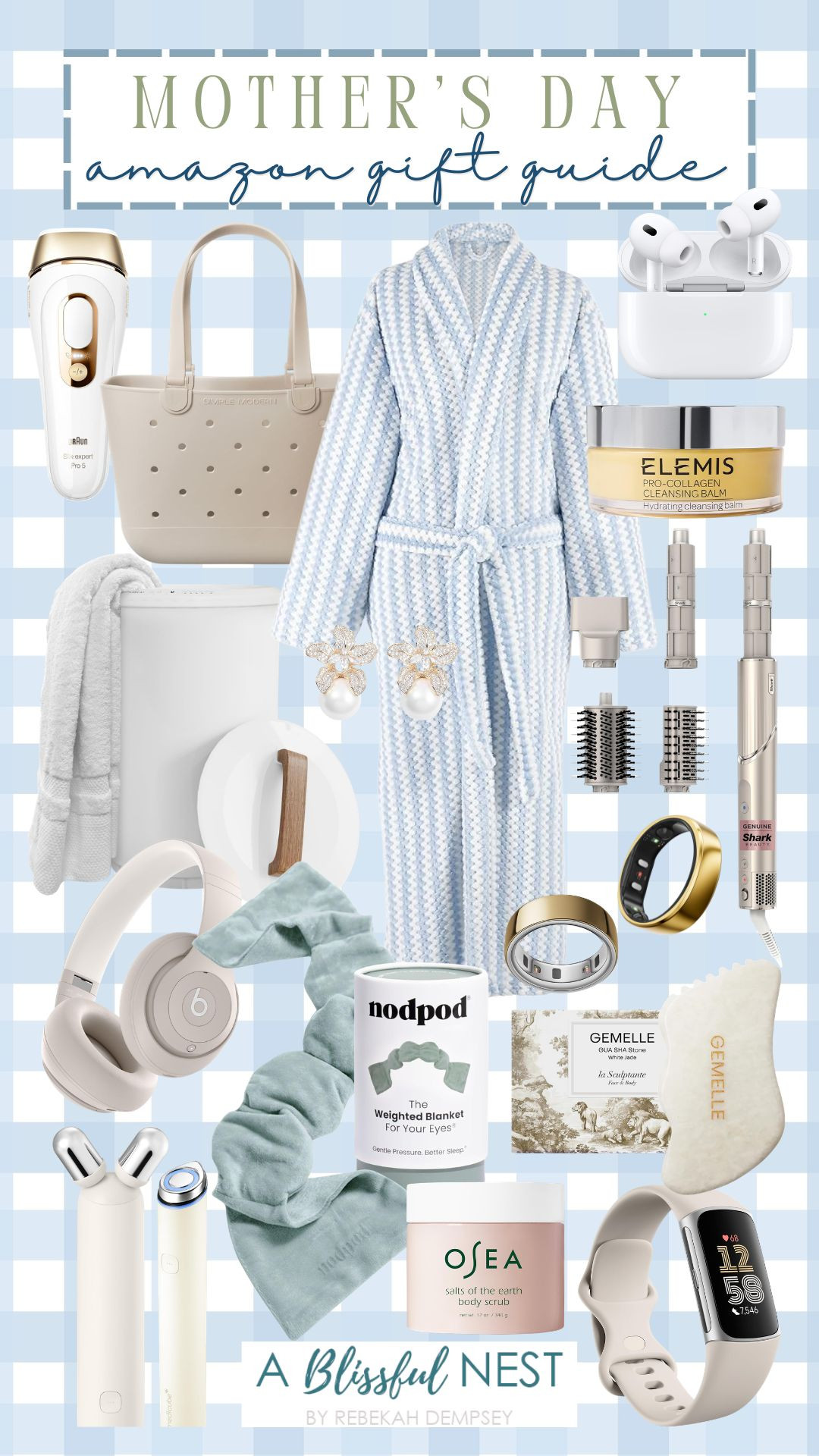 Perfect little luxuries she will love this Mother’s Day. Shop my favorites.

shark flexstyle air styling & drying system, IPL hair removal, large beach bag, smart ring, Oura ring 4, heated towel warmers, OSEA body scrub, Apple AirPods Pro, blue stripe fleece robe, blooming flower drop pearl stud earrings, ELEMIS pro collagen cleansing balm, Fitbit charge 6 fitness tracker, Beats over ear headphones, white jade gua sha tool, face roller device, gentle pressure sleep mask. 

 #LTKmomlife #LTKselfcare #LTKBeauty