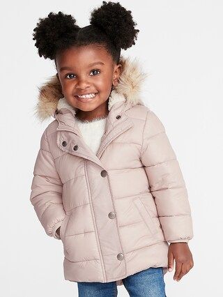 Old Navy Baby Hooded Frost-Free Long Jacket For Toddler Girls Icelandic Mineral Size 12-18 M | Old Navy US
