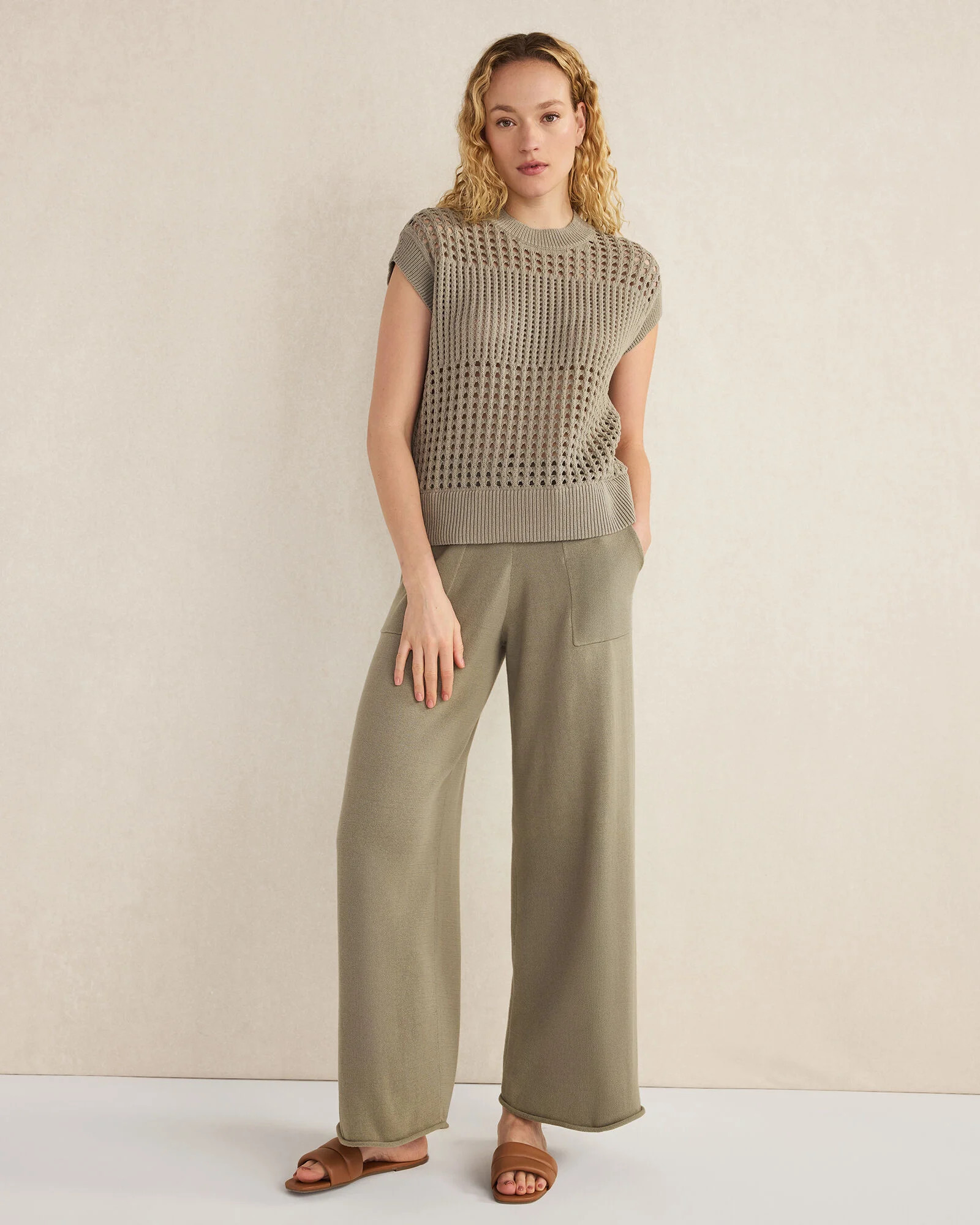 Organic Cotton Open Stitch Short Sleeve Sweater | Talbots