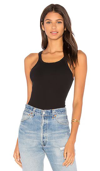 RE/DONE Ribbed Tank in Black | Revolve Clothing (Global)