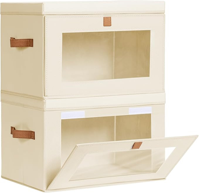 Large Closet Storage Organizer - Clothes Storage Bins with Handles & Window, Collapsible Decorati... | Amazon (US)