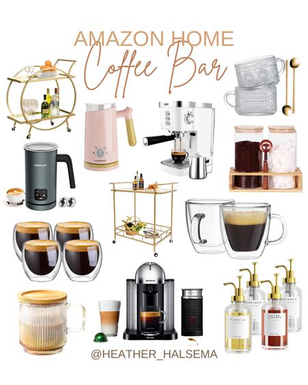 Amazon home coffee bar favorites / coffee mugs, espresso machine, coffee maker, kitchen organization, coffee cups, bar cart #amazonhome #coffeebar 

#LTKunder50 #LTKhome #LTKfamily