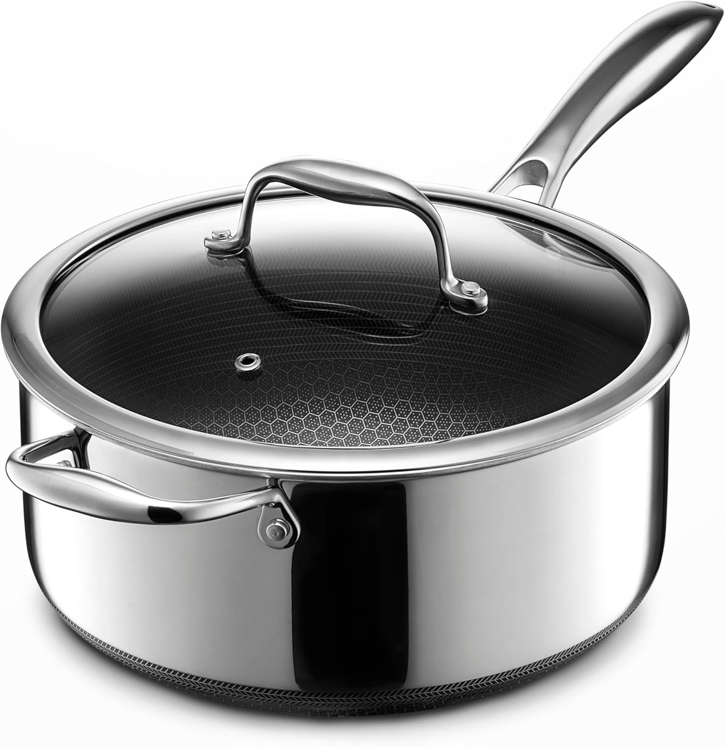 HexClad 5QT Hybrid Nonstick Saucier with Lid, Induction Ready | Amazon (US)