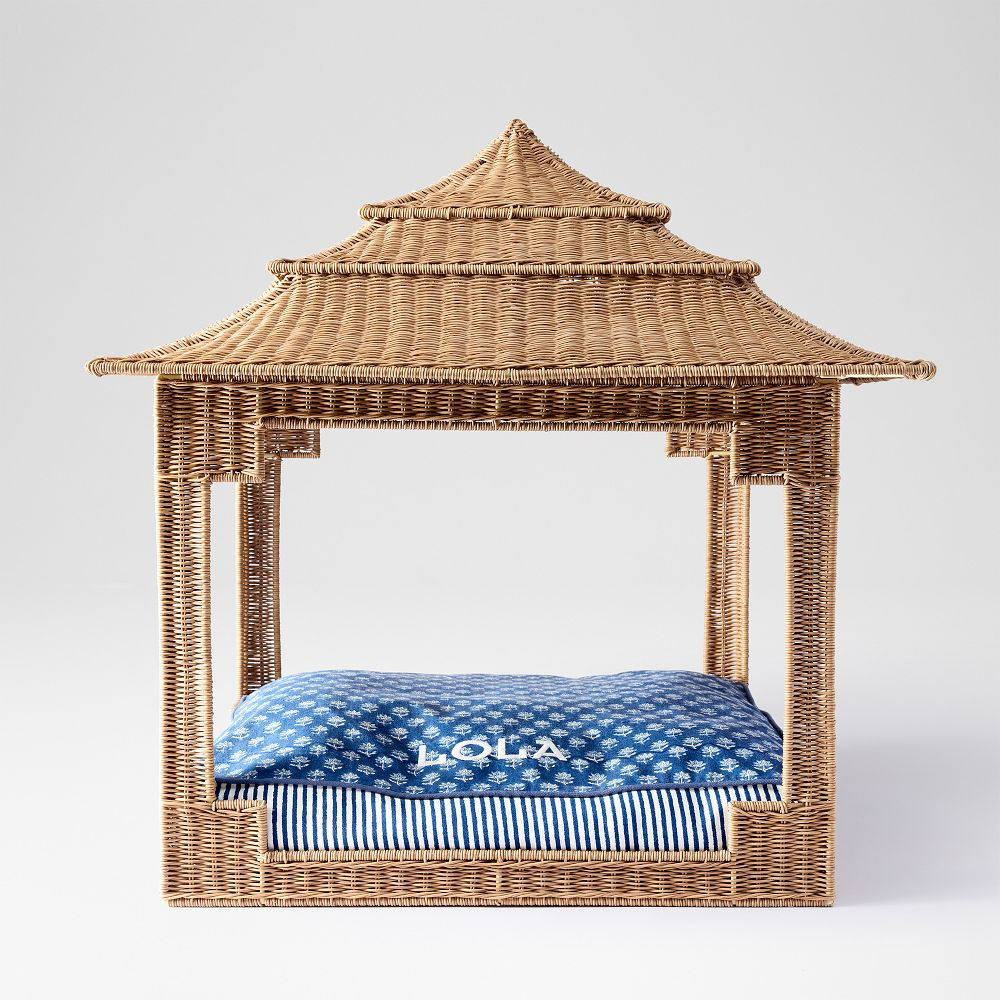 All-Weather Wicker Pagoda Dog Bed | Mark and Graham