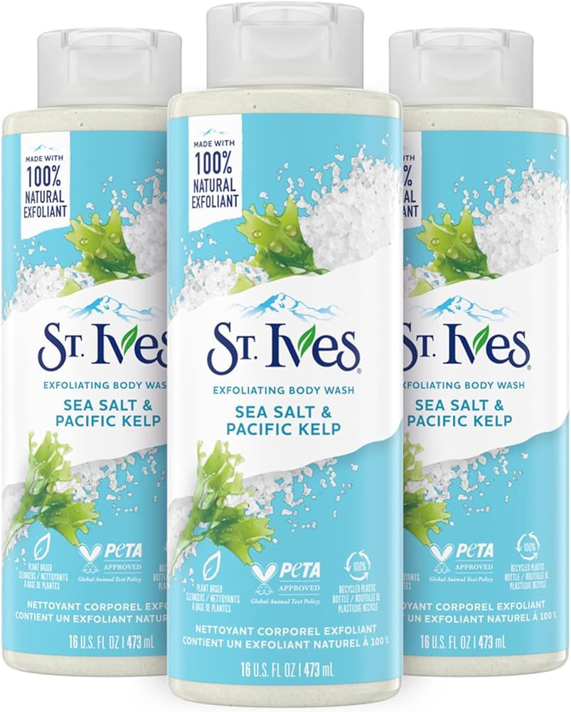 St. Ives Exfoliating Body Wash - Sea Salt & Pacific Kelp Scrub, Natural Body Wash, Body Soap, or ... | Amazon (US)