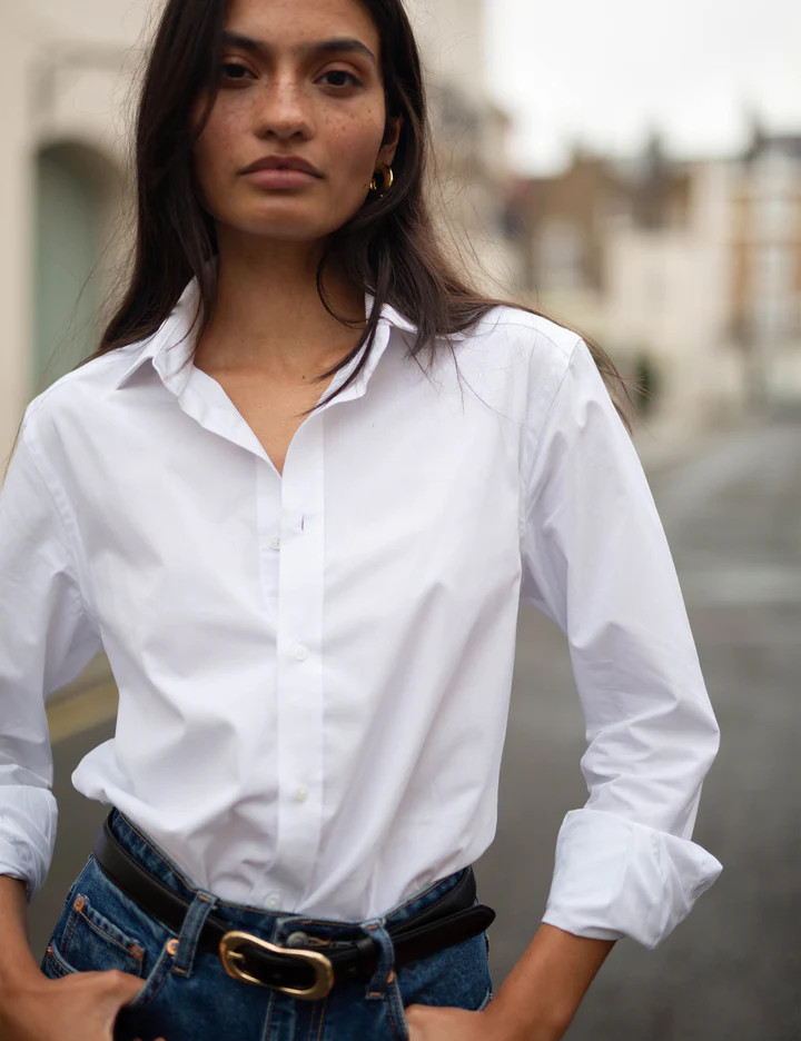 The Boyfriend: Fine Poplin, White | With Nothing Underneath