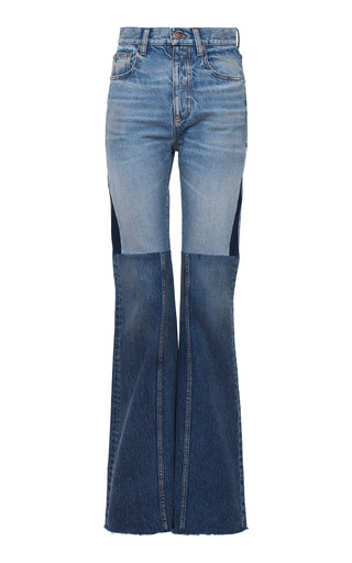 Patchwork Rigid High-Rise Flared-Leg Jeans | Moda Operandi (Global)