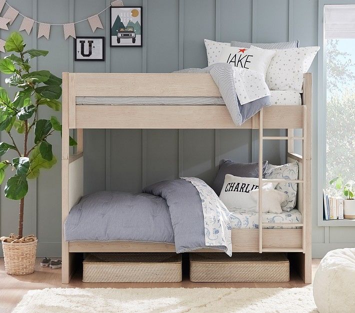 Costa Upholstered Twin-Over-Twin Bunk Bed | Pottery Barn Kids