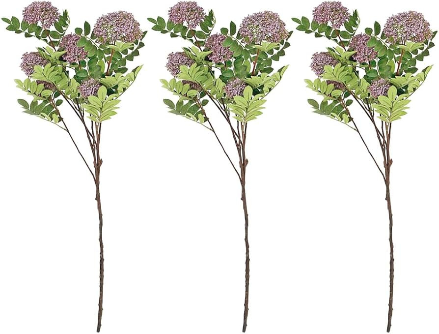 TWIGS & TWINES Purple Sedum Artificial Flower Stem (Set of 3) | Amazon (US)