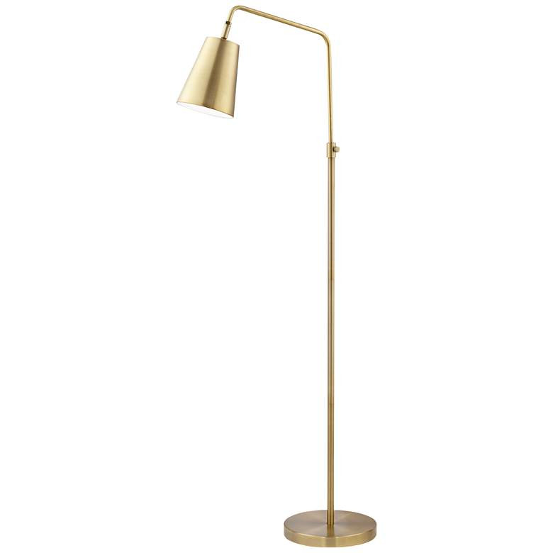 360 Lighting Zella Adjustable Height Brass Finish Downbridge Floor Lamp | Lamps Plus