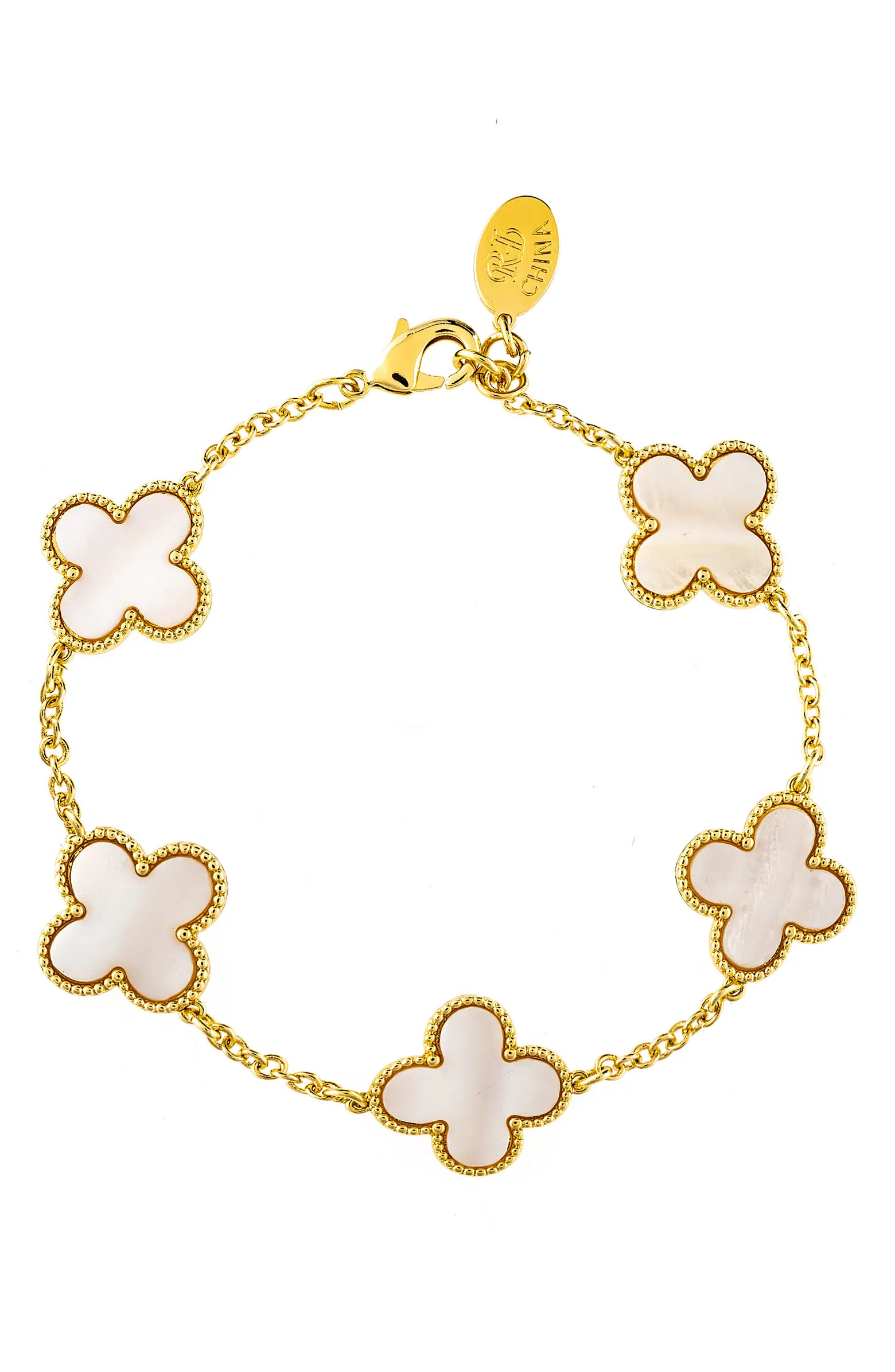 RIVKA FRIEDMAN Mother-of-Pearl Clover Station Bracelet | Nordstromrack | Nordstrom Rack
