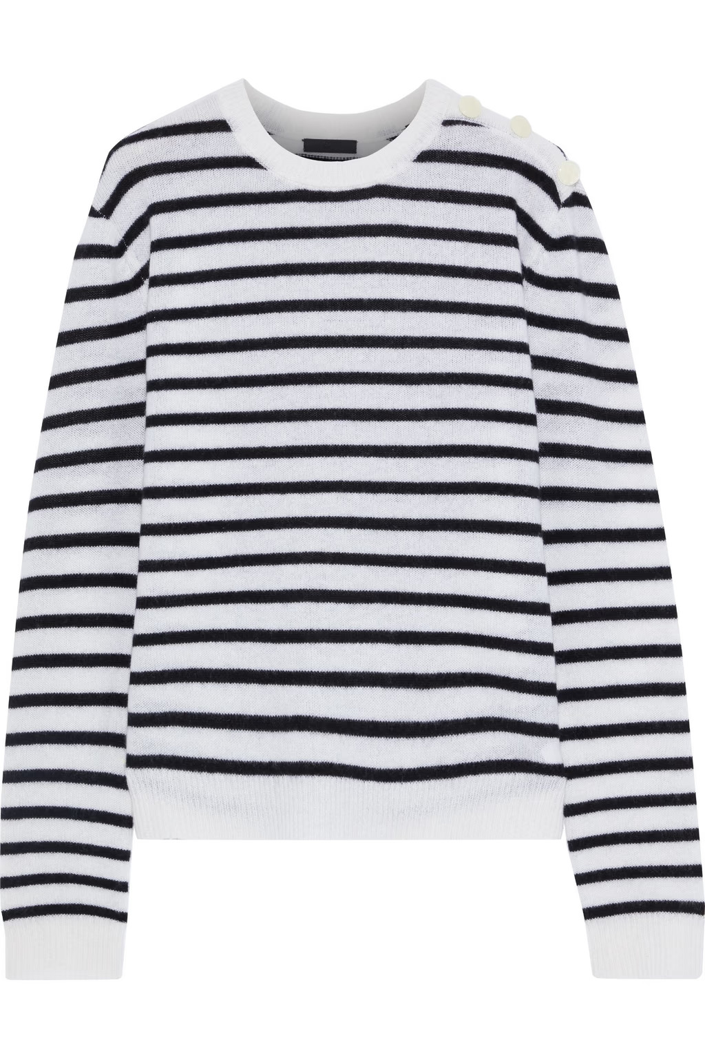Button-embellished striped cashmere sweater | The Outnet (Middle East)