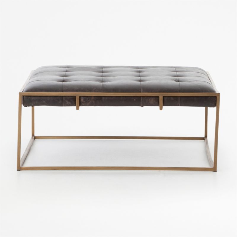 Ottilie Square Leather Coffee Table + Reviews | Crate and Barrel | Crate & Barrel