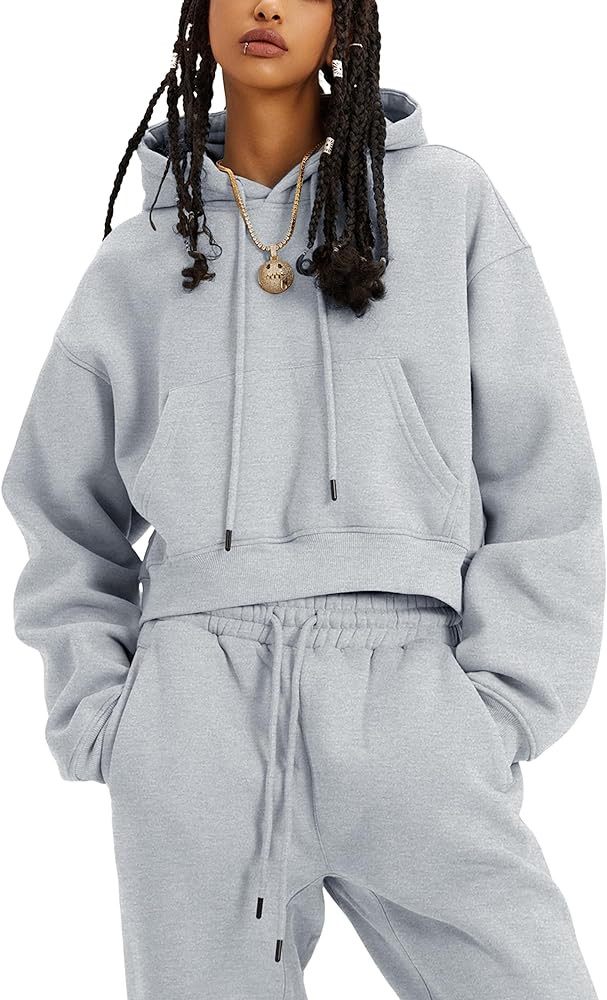 Yeokou Women's Fleece 2 Piece Outfits Sweatsuits Pullover Hoodie Sweatshirt Jogger Pants Tracksuits  | Amazon (US)