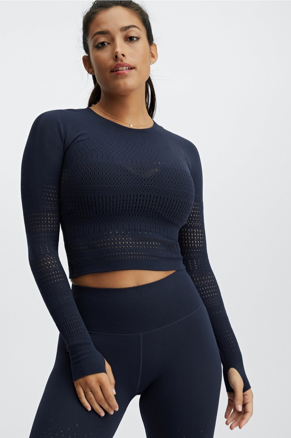 Briella Macrame SculptKnit® Long-Sleeve | Fabletics - North America