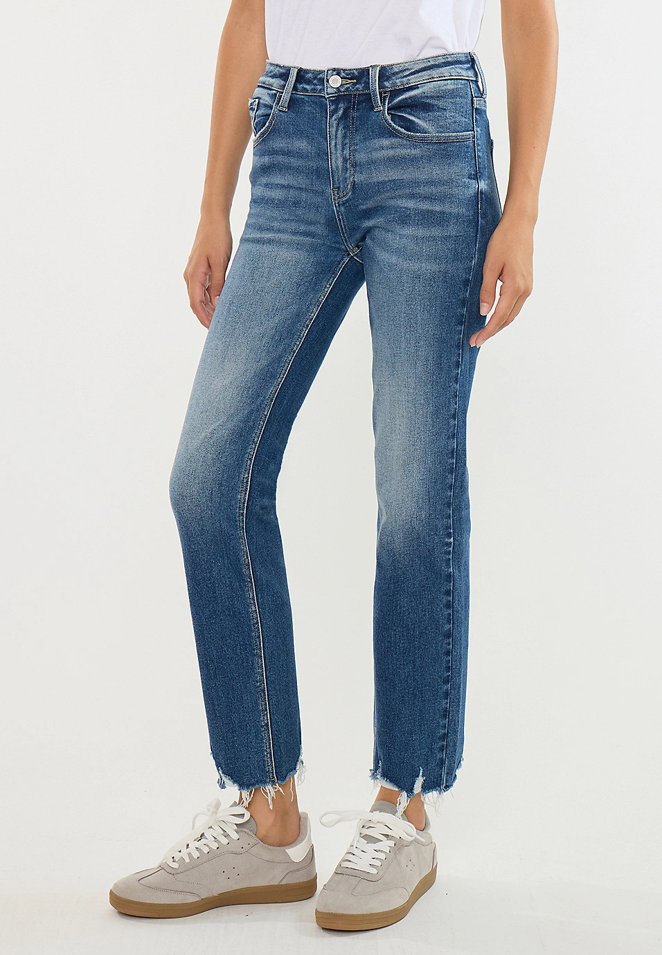 KanCan™ High Rise Raw Hem Straight Jean | Maurices