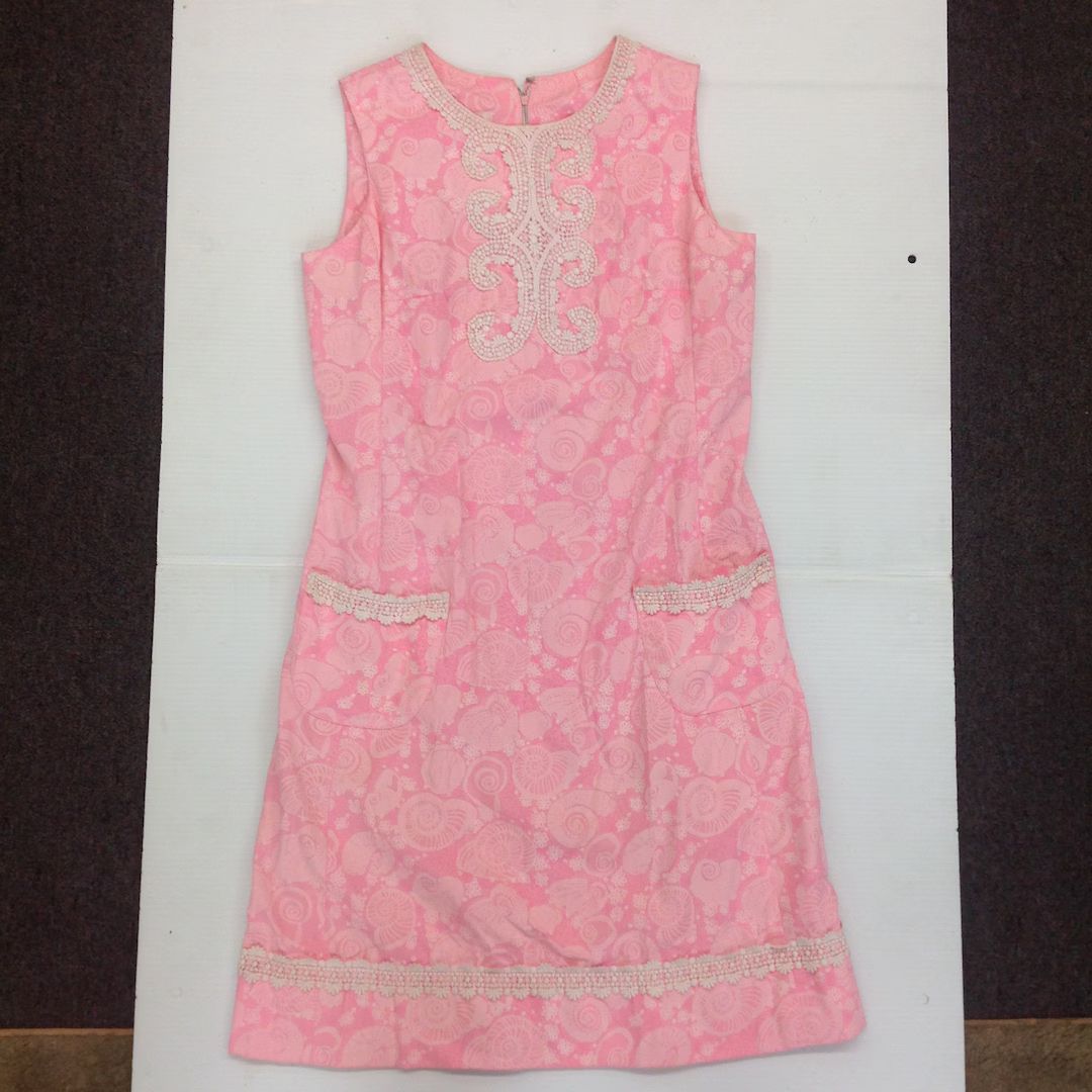 Vintage 1960's Lily Pulitzer Sleeveless Pink Floral Lace Motif Pocket Dress - Etsy | Etsy (US)