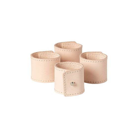 Leather Collection Napkin Rings, Blush, Set of 4 | West Elm (US)