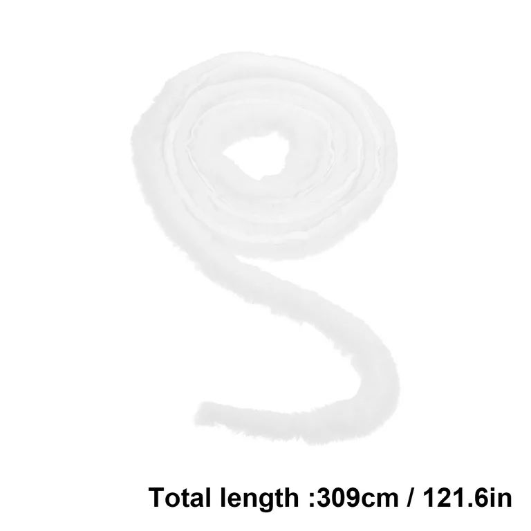 3M Christmas White Faux Fur Ribbon Trim Fabric Roll for Xmas Tree Decoration | Walmart (US)