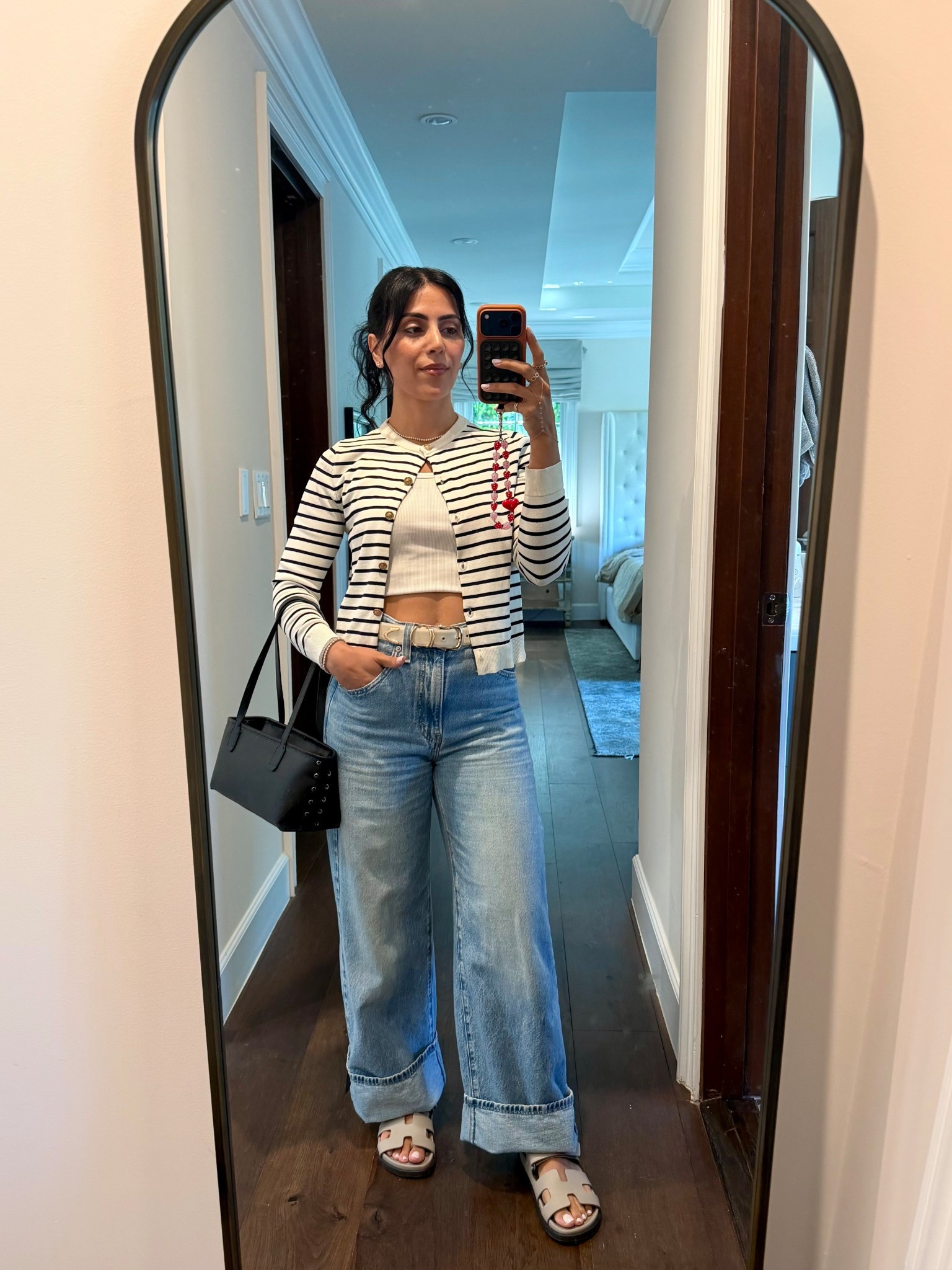 Cuffed the viral Levi’s from Target using the stitch gun. 
This is a tank dupe from Amazon and one of my favorite zara cover ups, easy to elevate any look. I also love pairing the stripes with something red. 

#LTKmomlife #LTKdayinmylife #LTKootd