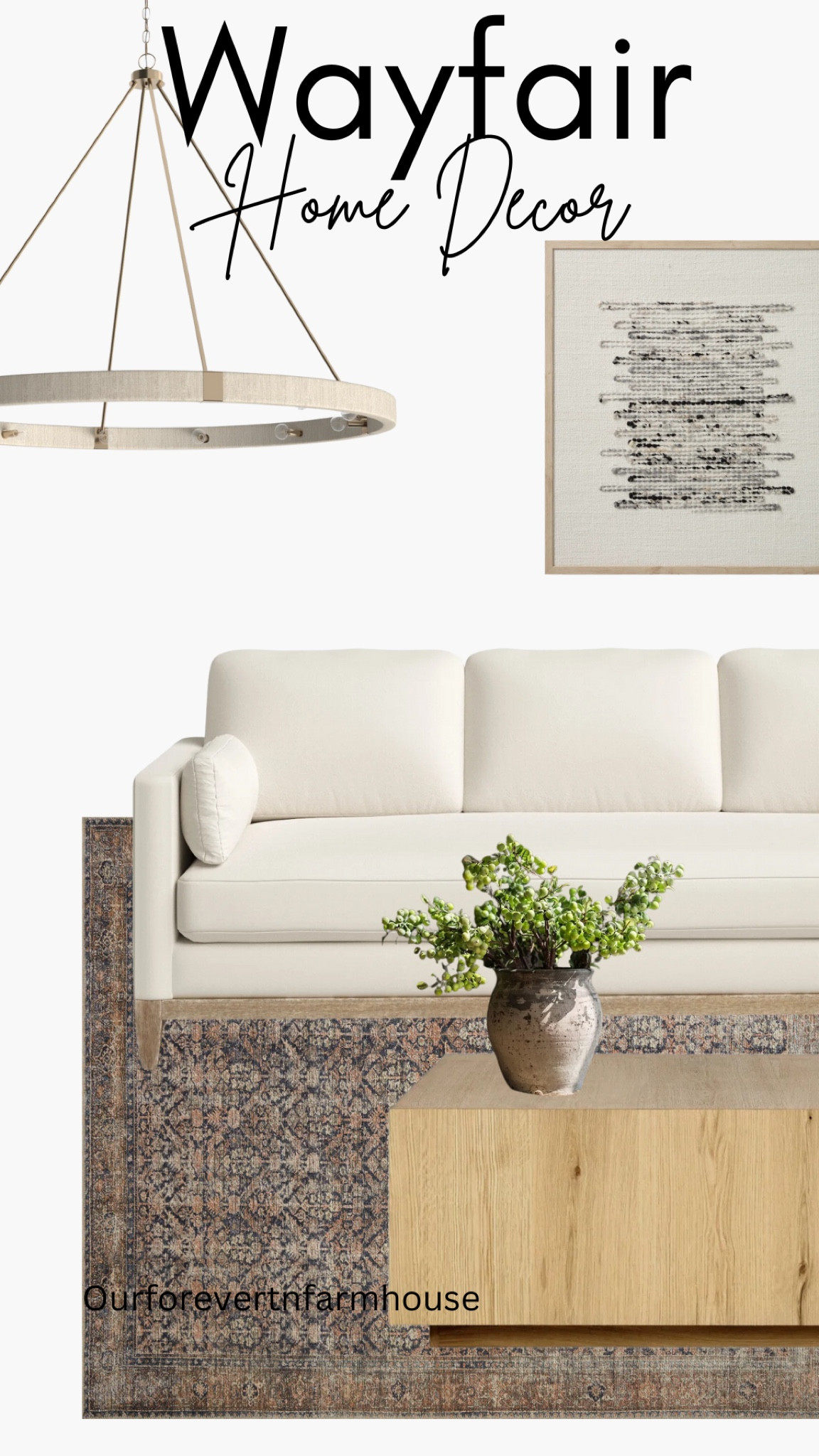 Wayfair home decor finds. Modern neutral design with a traditional flair and a some rich moody colors. Coffee table, couch, chandelier and more 

#LTKHome