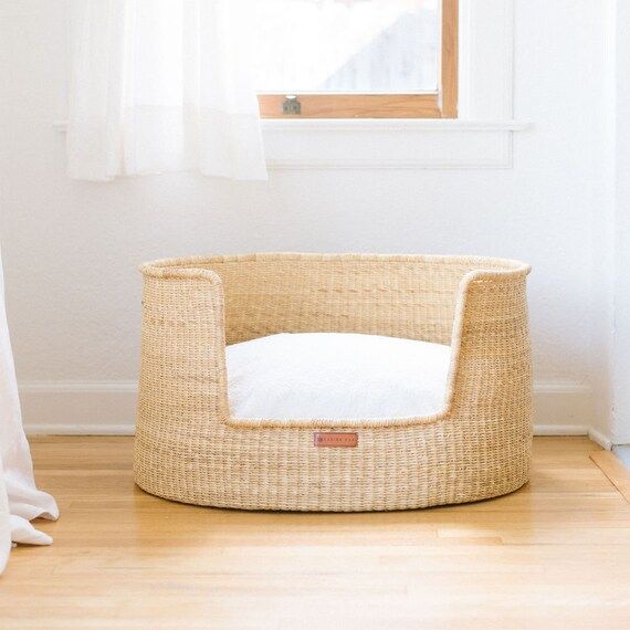Dog Bed, Handmade Dog Bed, Dog Lounger, Dog Seat, Puppy Bed, Basket Dog Bed, Dog Basket & Cushion | Etsy (AU)