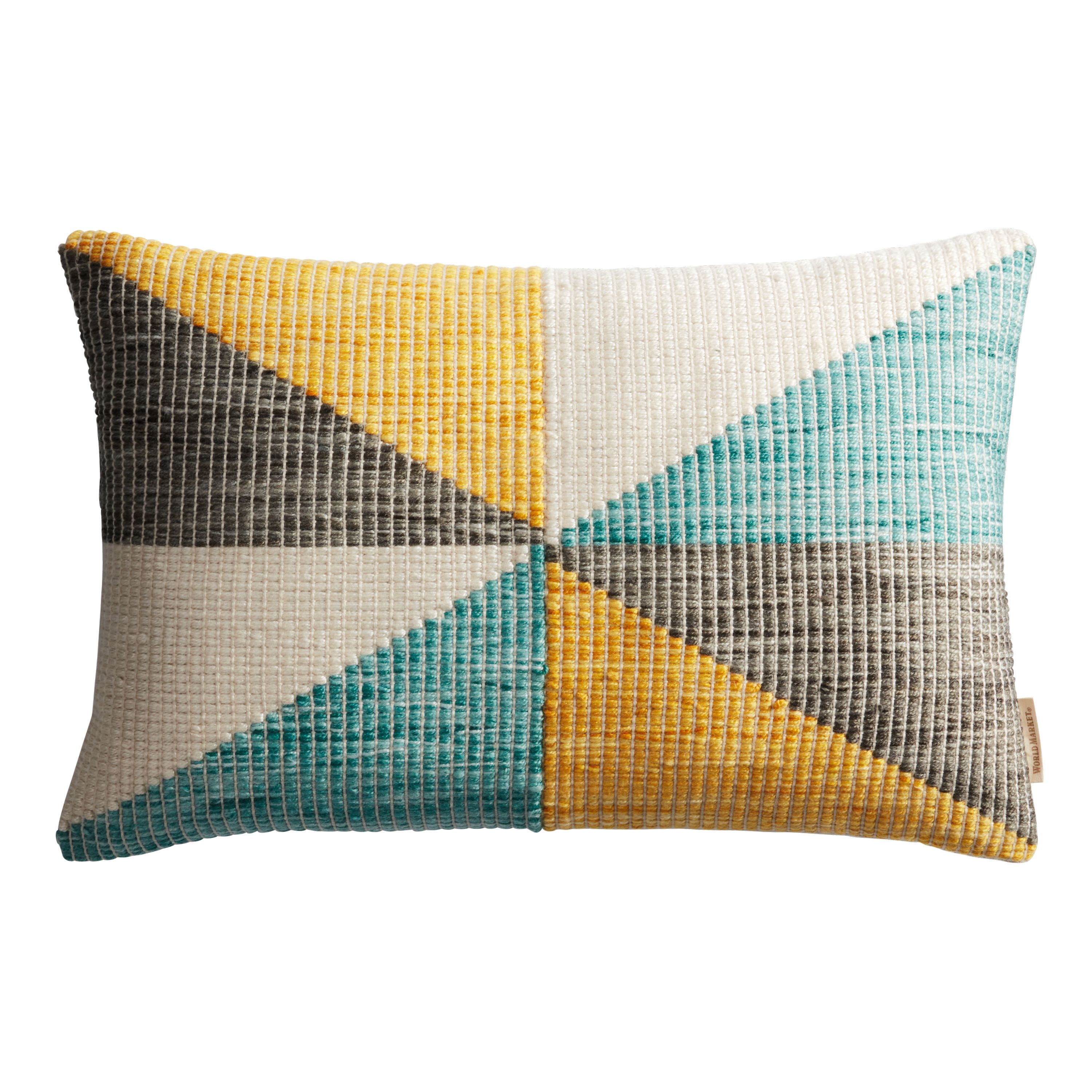 Woven Kaleidoscope Indoor Outdoor Lumbar Pillow | World Market