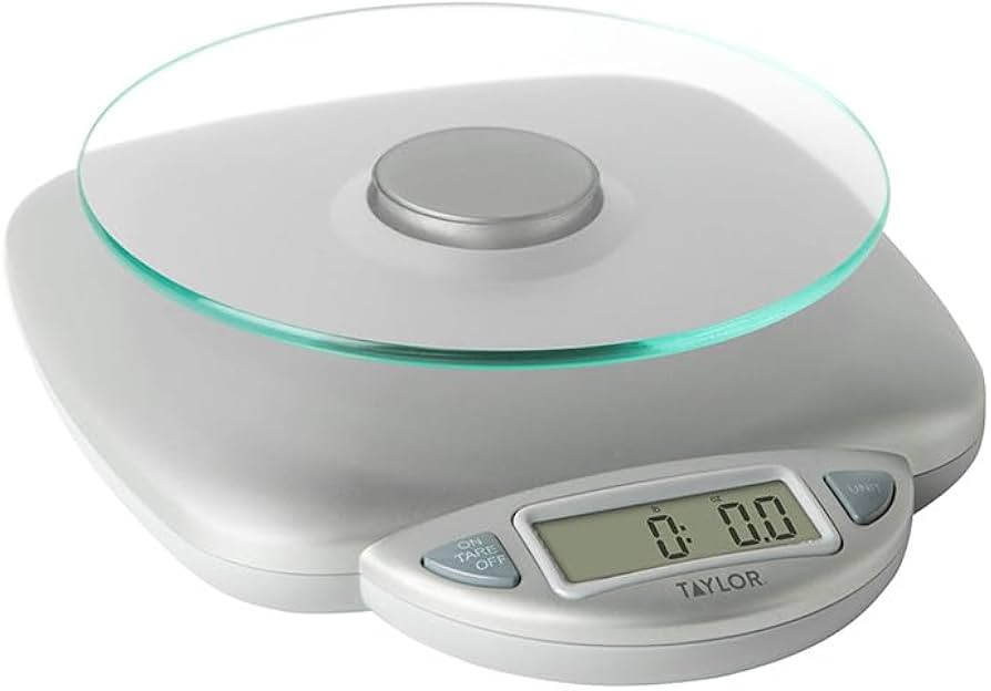 Taylor 11LB Capacity Digital Glass Top Kitchen Scale with LCD Display, Weight in Grams and Ounces... | Amazon (US)