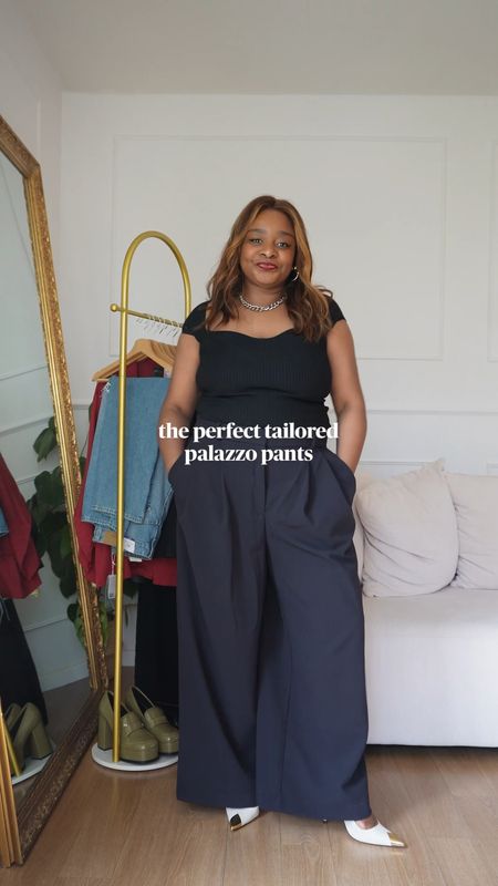The perfect black tailored palazzo pants you need for all your winter looks !

#LTKgift #ltkstyletips #blackpants #winterstyle #winterstaples 

#LTKSeasonal #LTKparties #LTKmidsize