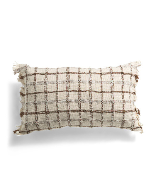 16x26 Checker Gingham Clarendon Oversized Lumbar Pillow | TJ Maxx