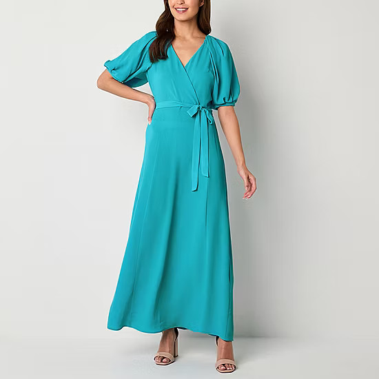 Danny & Nicole Short Sleeve Maxi Dress | JCPenney