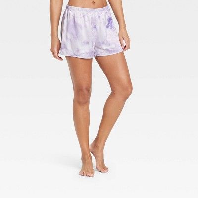 Women's Tie-Dye Satin Pajama Shorts - Stars Above™ Purple | Target