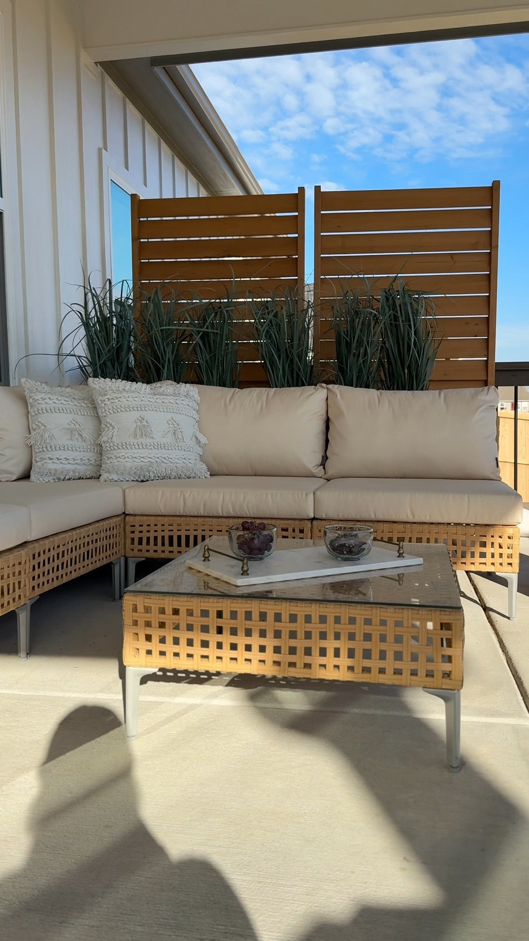 Our back porch has become my favorite place to be this spring ☀️ Sharing everything I used to put this space together, the sectional, privacy screens, cooler side table, planters and faux grasses are all linked here 🤍 It’s made such a difference having an outdoor space we actually want to spend time in.

#LTKHome #LTKSeasonal #LTKSaleAlert