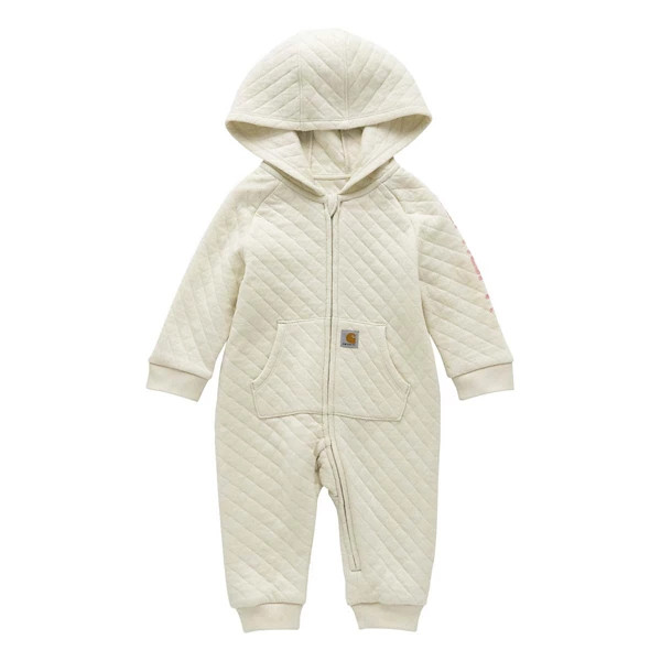 Girls' Carhartt Quilted Jersey Zip-Front Hooded Coverall Baby 12 mo. Turtledove | Scheels