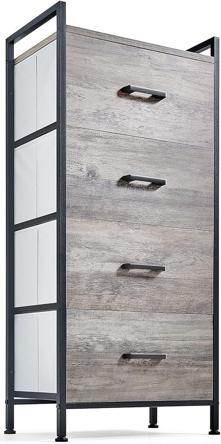 4 Drawer Dresser Wide Chest of Drawers Nightstand with Wood Top Rustic Storage Tower storage dres... | Amazon (US)