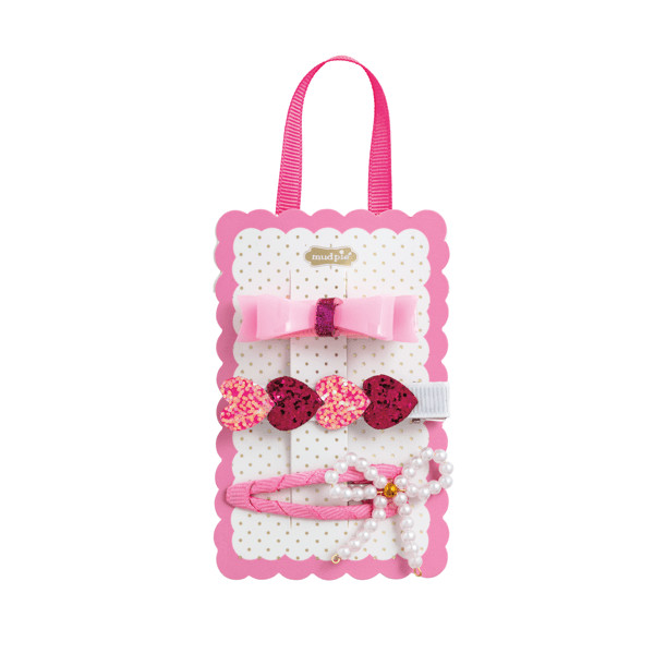 Light Pink Valentine Hair Clips | Mud Pie