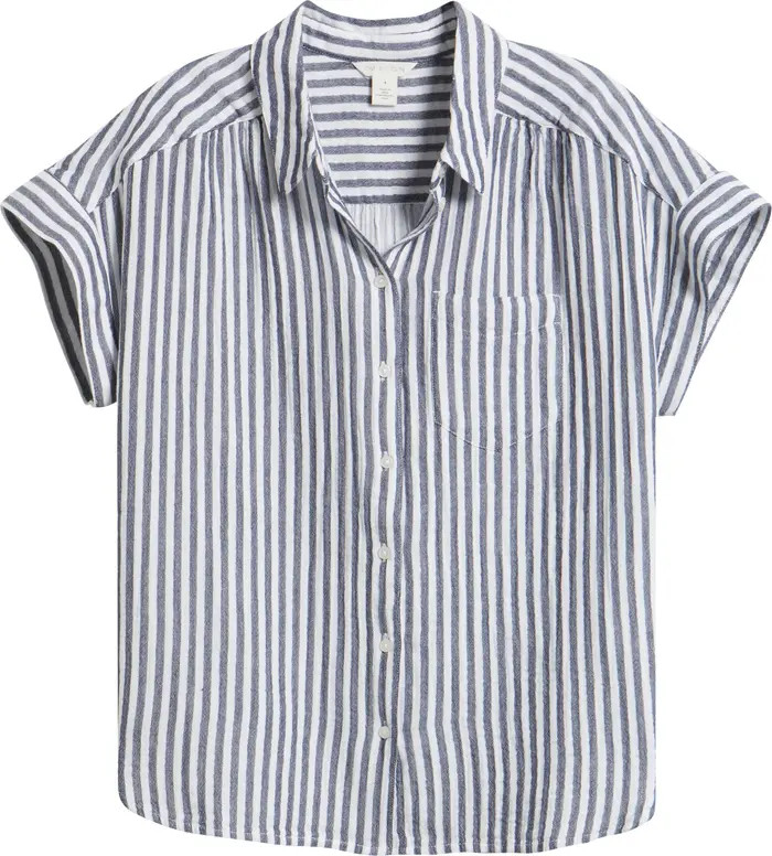 Cotton Gauze Button-Up Shirt | Nordstrom