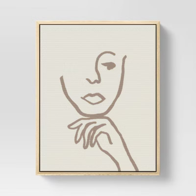 8" x 10" Thinking Portrait Framed Wall Canvas - Threshold™ | Target