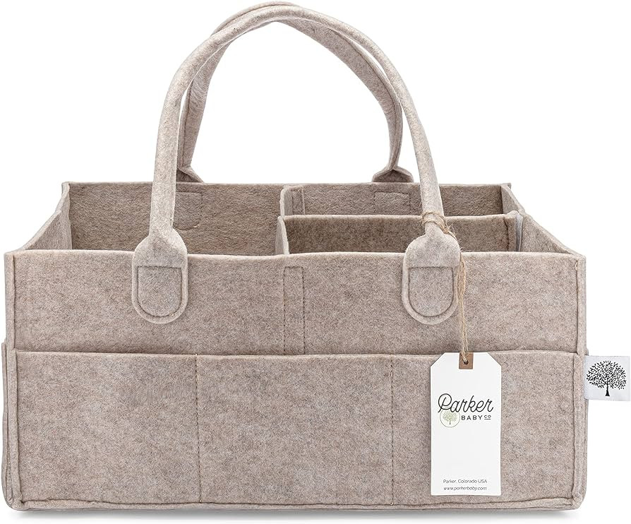 Parker Baby Co. Diaper Caddy - Nursery Storage Bin and Car Organizer for Diapers and Baby Wipes -... | Amazon (US)