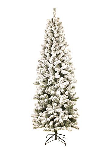 KING OF CHRISTMAS 5 Foot Prince Flock Pencil Artificial Christmas Tree, 26" Wide | Amazon (US)