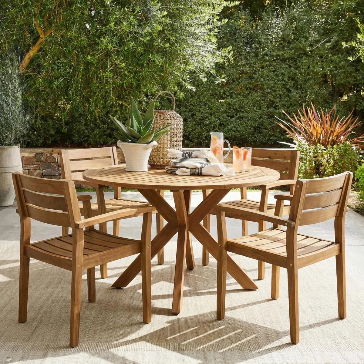 Renaud Round 4 - Person 47.25'' Long Dining Set | Wayfair North America
