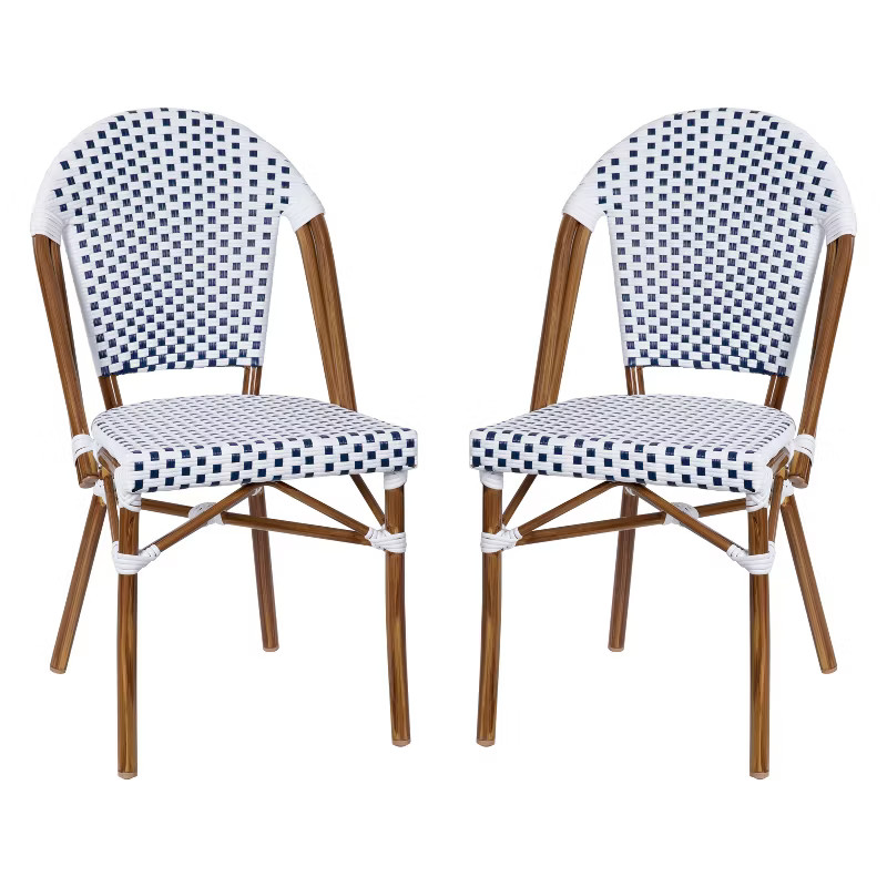 Merrick Lane Indoor/Outdoor Stacking French Bistro Chair with Aluminum Frame | Target
